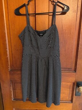 Express Black and White Polka Dot Mini Dress